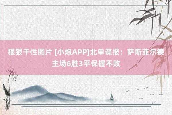 狠狠干性图片 [小炮APP]北单谍报：萨斯菲尔德主场6胜3平保握不败