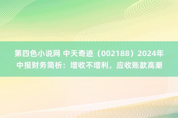 第四色小说网 中天奇迹（002188）2024年中报财务简析：增收不增利，应收账款高潮