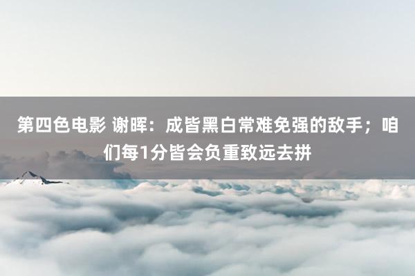 第四色电影 谢晖：成皆黑白常难免强的敌手；咱们每1分皆会负重致远去拼