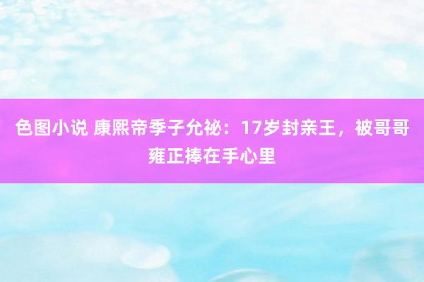 色图小说 康熙帝季子允祕：17岁封亲王，被哥哥雍正捧在手心里