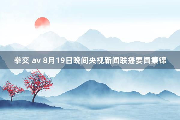 拳交 av 8月19日晚间央视新闻联播要闻集锦