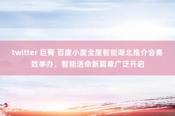 twitter 巨臀 百度小度全屋智能湖北推介会奏效举办，智能活命新篇章广泛开启