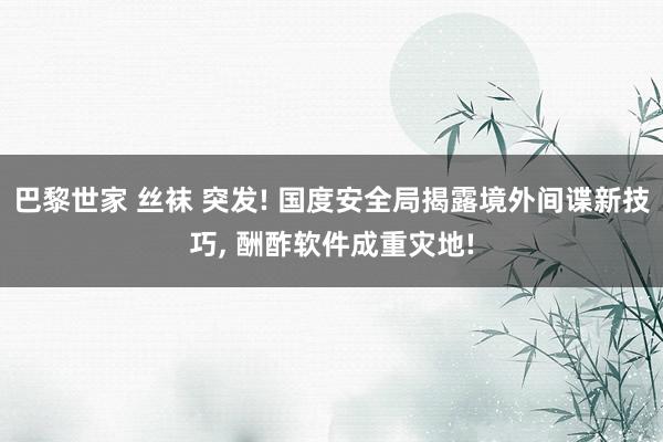 巴黎世家 丝袜 突发! 国度安全局揭露境外间谍新技巧， 酬酢软件成重灾地!