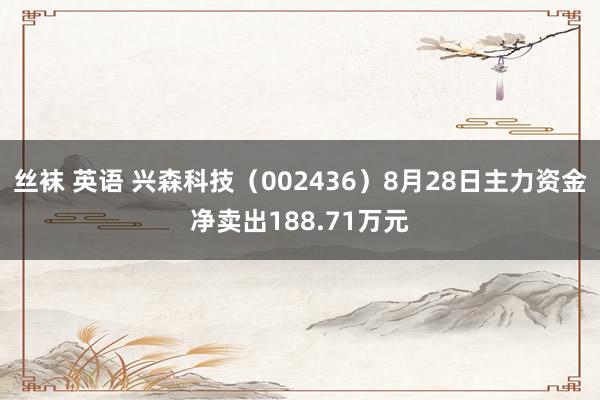 丝袜 英语 兴森科技（002436）8月28日主力资金净卖出188.71万元